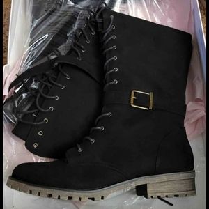 Laced up Knee length boots